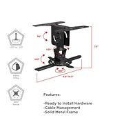 ProMounts Premium Universal Overhead Ceiling Projector Mount, Supports up to 44lbs