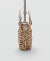 Mango Women's Small Double Handle Natural Fiber Bag