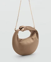Mango Women's Satin Medium Handbag