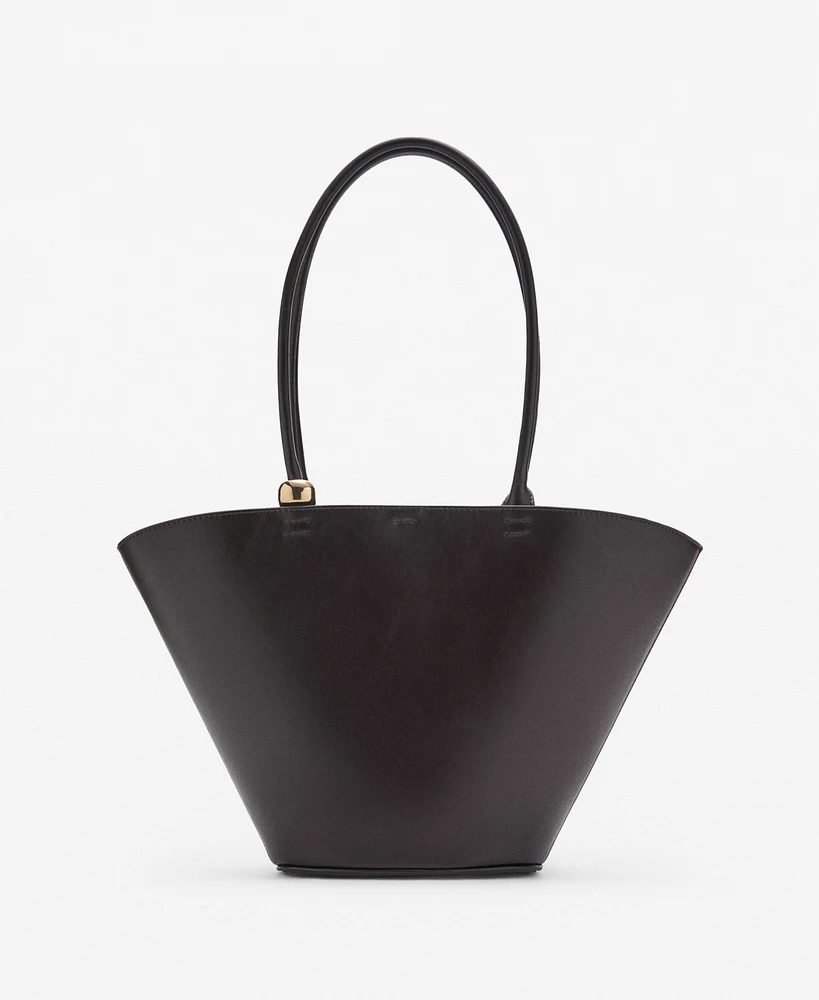 Mango Women's Metallic Detail Shopper Bag