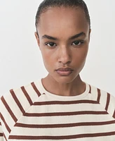 Mango Women's Striped Round-Neck Sweatshirt