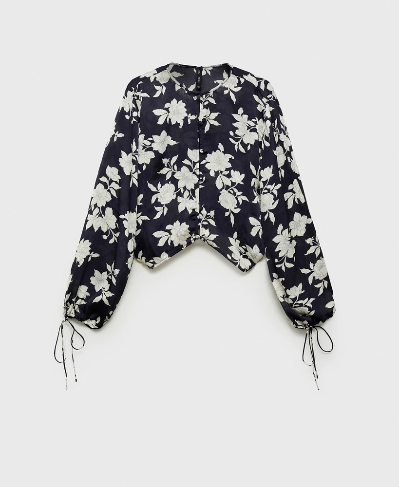 Mango Women's Floral Print Blouse Top