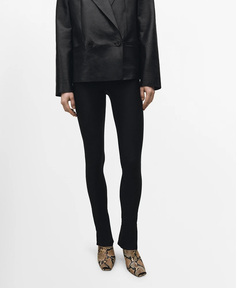 Mango Women's Zipped Hem Leggings