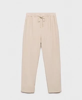 Mango Women's Elastic Waist Flowy Trouser Pants