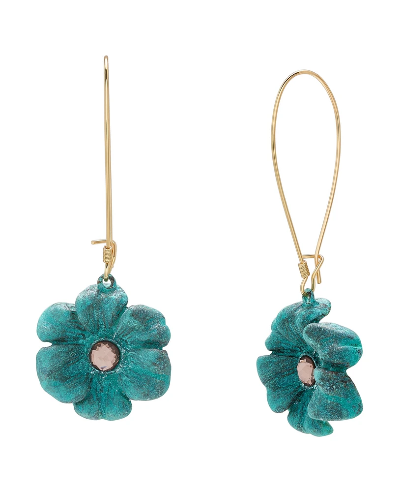 Robert Lee Morris Soho Faux Stone Patina Flora Dangle Earrings
