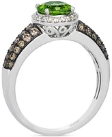 Le Vian Green Apple Peridot (1-1/3 ct. t.w.) & Diamond (1/2 ct. t.w.) Ring in 14k White Gold