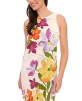 London Times Women's Floral-Print Sleeveless Shift Dress