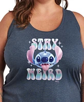 Hybrid Apparel Plus Lilo Stitch Stay Weird Graphic Tank Top