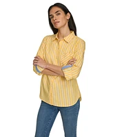 Nautica Jeans Women's Sail Stripe Roll Tab Top
