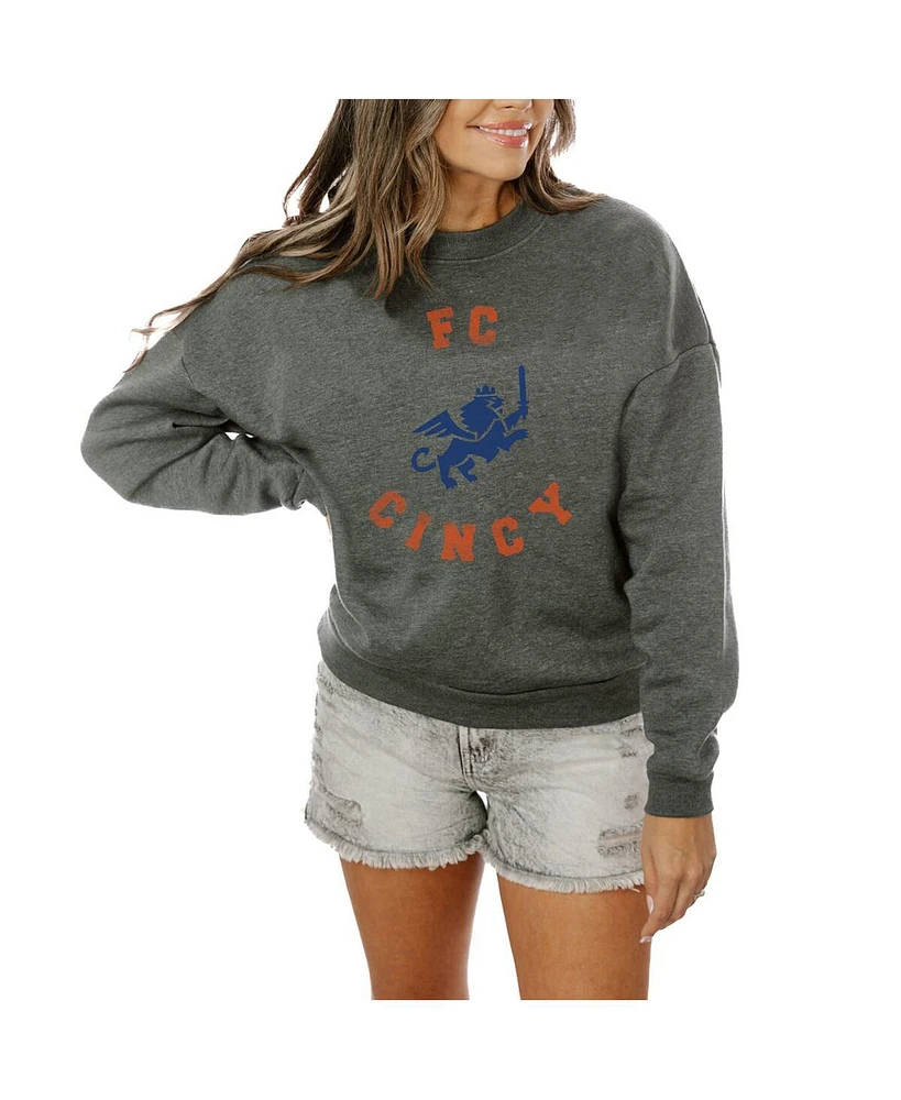 Gameday Couture Women's Charcoal Fc Cincinnati Fleece Pullover Sweatshirt