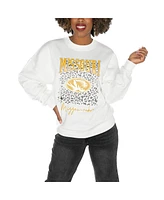 Gameday Couture Women's White Missouri Tigers Drop Shoulder Fleece Pullover Sweatshirt
