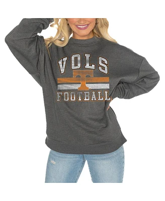 Gameday Couture Women's Charcoal Tennessee Volunteers Good Vibes Premium Fleece Drop Shoulder Pullover Sweatshirt