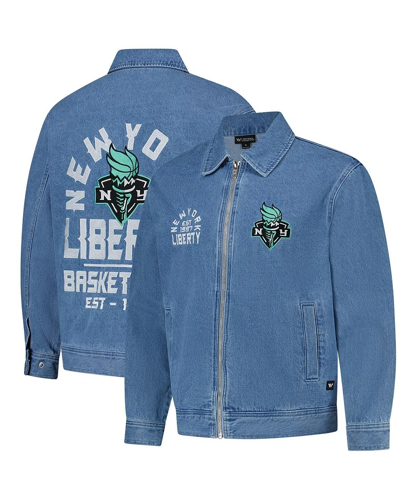 The Wild Collective Men's and Women's Blue New York Liberty Denim Full-Zip Jacket