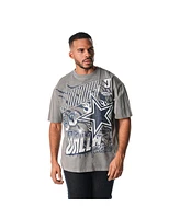The Wild Collective Men's and Women's Gray Dallas Cowboys Streetwear Flames T-Shirt