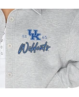 Gameday Couture Women's Ash Kentucky Wildcats Foundation Full-Button Long Sleeve Overshirt Top