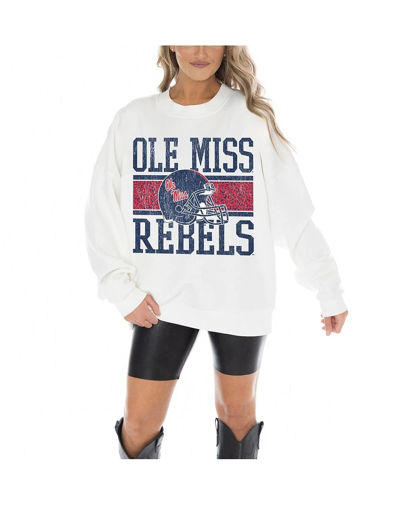 Gameday Couture Women's White Ole Miss Rebels Fair Catch Pullover Sweatshirt