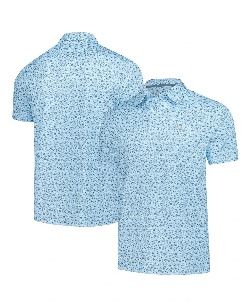 Barstool Golf Men's Light Blue The Players Florida Printed Polo Shirt