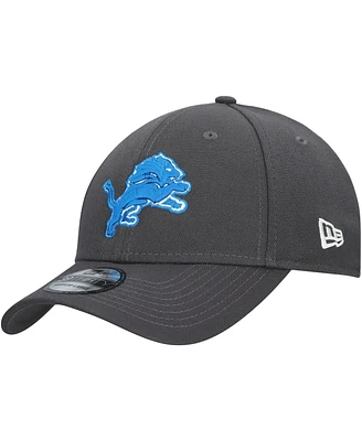 New Era Men's Charcoal Detroit Lions Primary Logo 39THIRTY Flex Hat