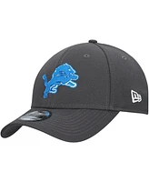 New Era Men's Charcoal Detroit Lions Primary Logo 39THIRTY Flex Hat