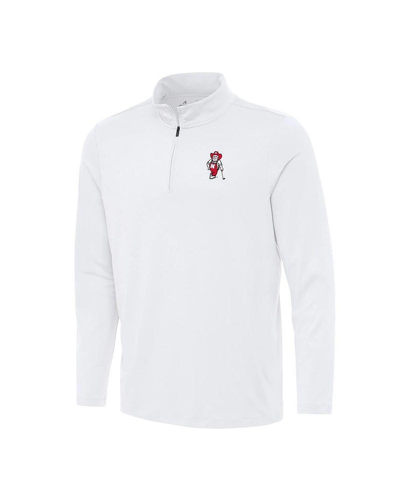 Antigua Men's White Nebraska Huskers Herbie Husker Golf Reprocess Quarter-Zip Top