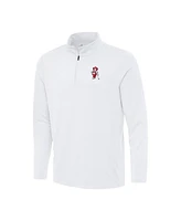 Antigua Men's White Nebraska Huskers Herbie Husker Golf Reprocess Quarter-Zip Top