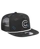 New Era Men's Black Chicago Cubs Gummy Golfer Trucker Adjustable Hat