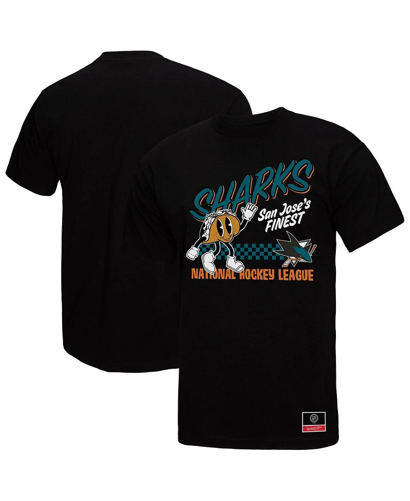 Mitchell & Ness Men's Black San Jose Sharks Local Food T-Shirt