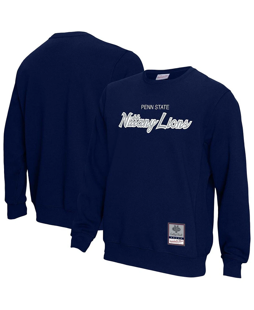 Mitchell & Ness Men's Navy Penn State Nittany Lions Elite Script Pullover Sweatshirt