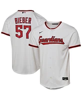 Nike Big Boys and Girls Shane Bieber White Cleveland Guardians Home Replica Player Jersey