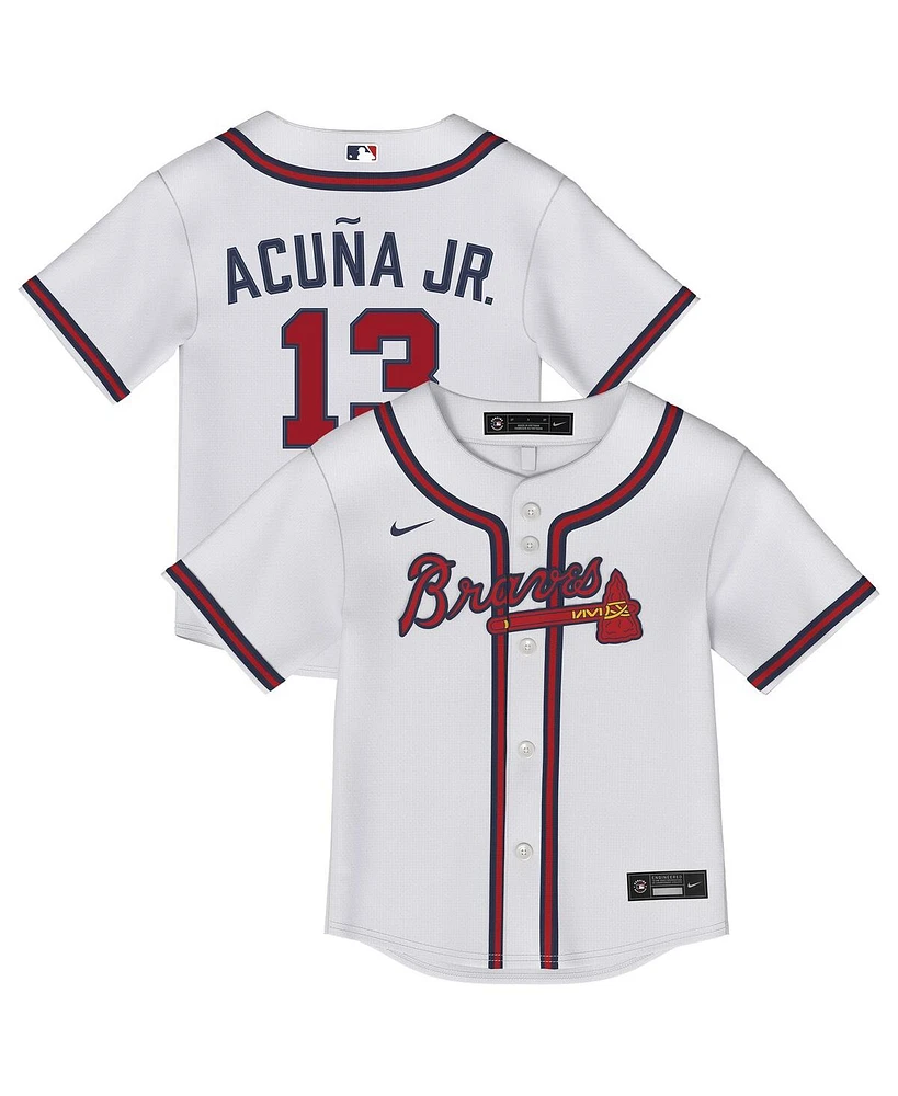 Outerstuff Toddler Ronald Acuna Jr. White Atlanta Braves Replica 2.0 Player Jersey
