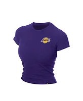 New Era Women's Purple Los Angeles Lakers Leisure Collection Baby Doll Cropped T-Shirt