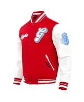 Pro Standard Men's Red/White Memphis Grizzlies 2024/25 City Edition Wool Varsity Full-Zip Jacket