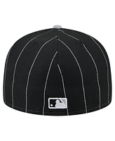 New Era Men's Black Chicago White Sox Pinstripe 59FIFTY Fitted Hat
