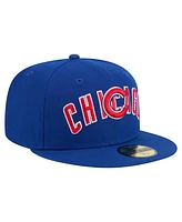 New Era Men's Royal Chicago Cubs Overlap 59FIFTY Fitted Hat