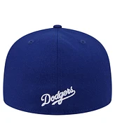 New Era Men's Royal Los Angeles Dodgers Overlap 59FIFTY Fitted Hat