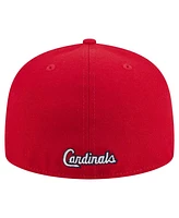 New Era Men's Red St. Louis Cardinals Overlap 59FIFTY Fitted Hat