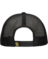 New Era Men's Black San Diego Padres Retro Bold A-Frame Trucker 9FORTY Adjustable Hat