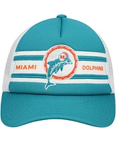 Mitchell & Ness Big Boys and Girls Aqua Miami Dolphins Stripe Trucker Adjustable Hat