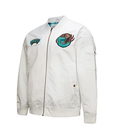 Mitchell & Ness Men's White Memphis Grizzlies Hardwood Classics Nights Team Leader Satin Full-Zip Jacket