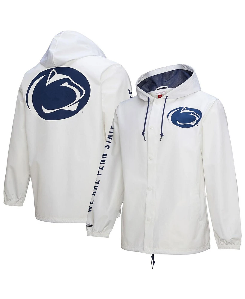 Mitchell & Ness Men's White Penn State Nittany Lions Coaches Full-Snap Hoodie Jacket