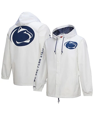 Mitchell & Ness Men's White Penn State Nittany Lions Coaches Full-Snap Hoodie Jacket