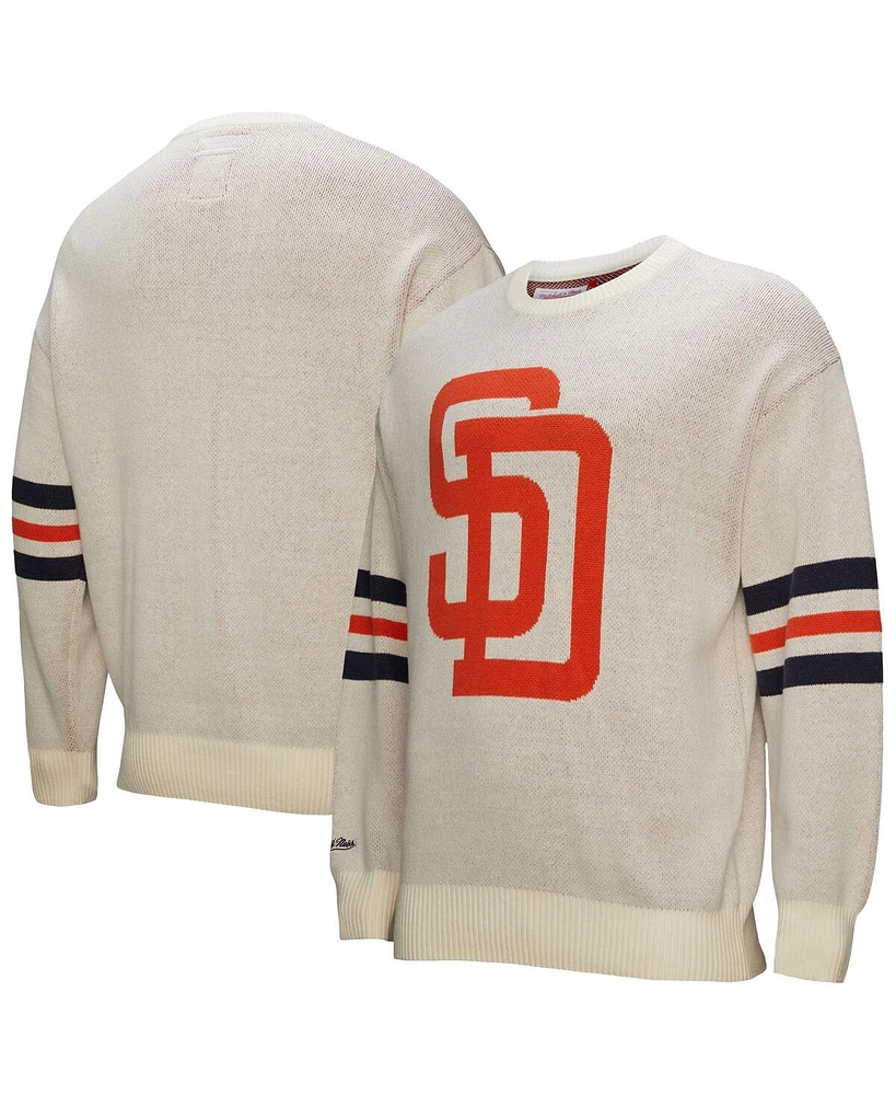 Mitchell & Ness Men's Cream San Diego Padres Retro Pullover Sweater