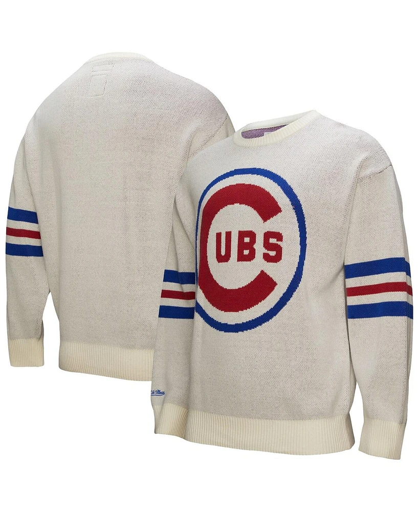 Mitchell & Ness Men's Cream Chicago Cubs Retro Pullover Sweater