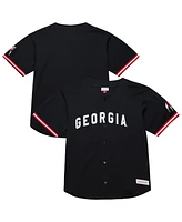 Mitchell & Ness Men's Black Georgia Bulldogs On The Clock Full-Button Fashion Jersey