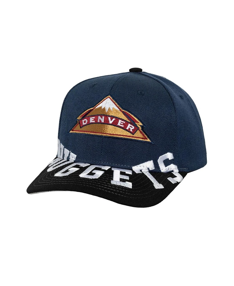 Mitchell & Ness Men's Navy/Black Denver Nuggets Under Arch Two-Tone Pro Crown Snapback Hat