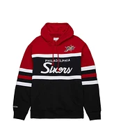 Mitchell & Ness Men's Black Philadelphia 76ers Big Tall Hardwood Classics Head Coach Pullover Hoodie
