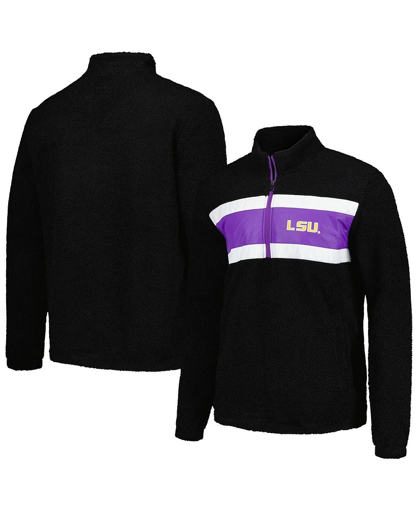G-iii Sports by Carl Banks Men's Black Lsu Tigers Pinch Runner Half-Zip Top