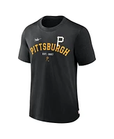 Nike Men's Black Pittsburgh Pirates Cooperstown Collection Rewind Slogan T-Shirt