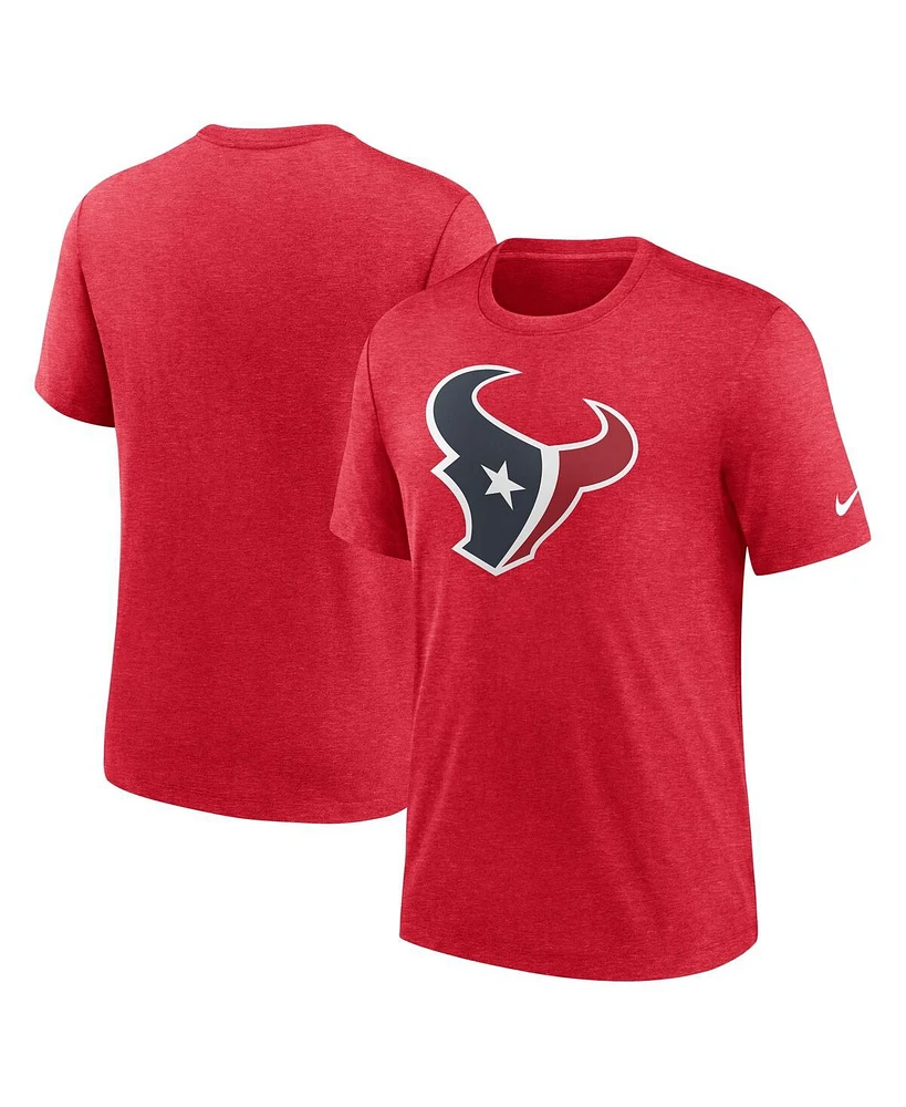 Nike Men's Heather Maroon Houston Texans Rewind Logo Tri-Blend T-Shirt