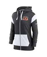 Nike Women's Heather Black/White Cincinnati Bengals Monaco Lightweight Full-Zip Hoodie
